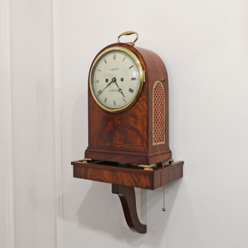 GEORGIAN MAHOGANY BRACKET CLOCK BY GRANT OF LONDON