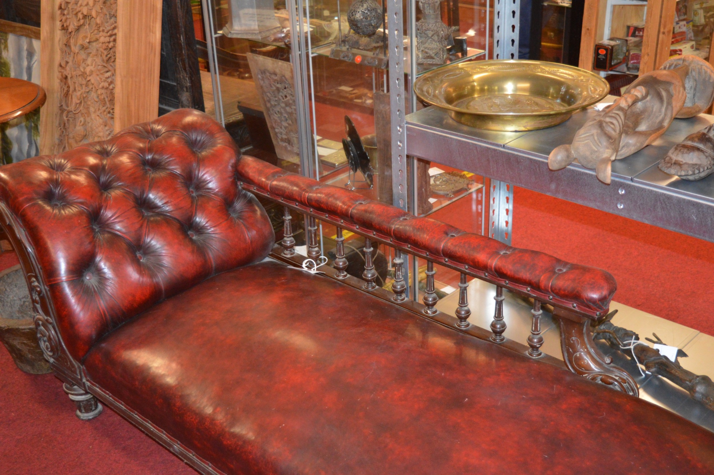 Antique leather chaise lounge new arrivals
