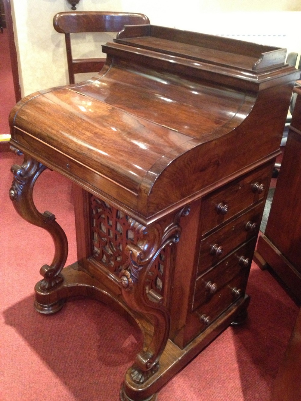 Victorian Rosewood Piano Front Antique Davenport Desk Circa 1860 ...