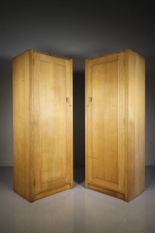 PAIR ENGLISH 1930S COTSWOLD SCHOOL WARDROBES