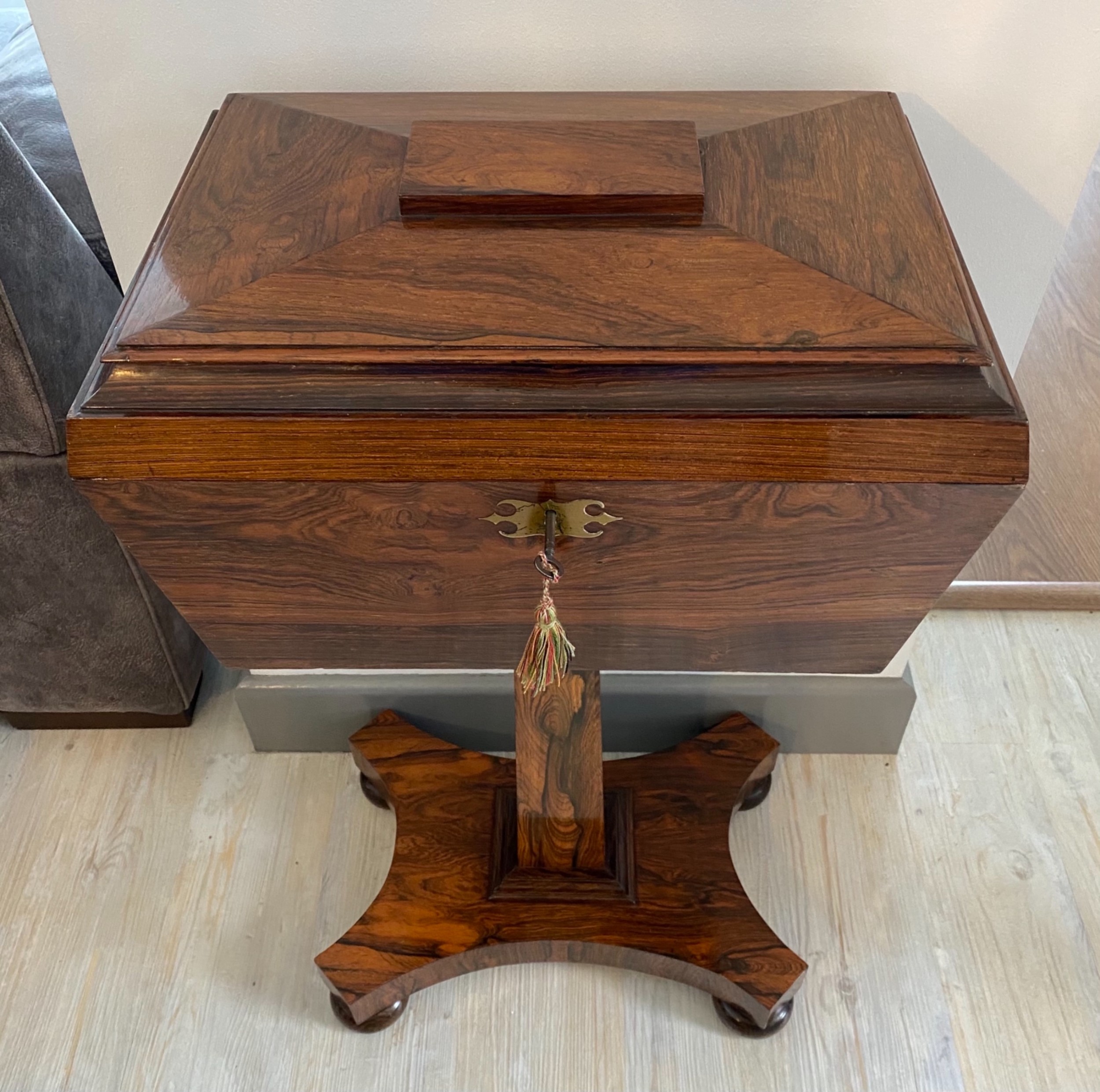 Regency Rosewood Teapoy. 821784 Sellingantiques