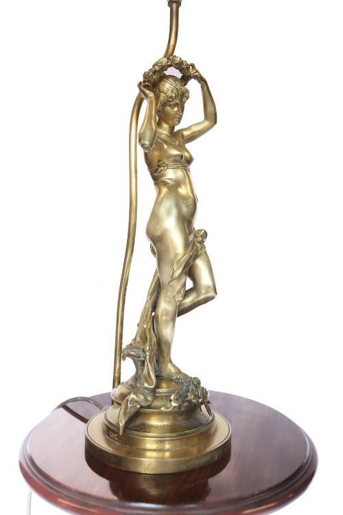 CAST BRASS CLASSICAL LADY TABLE LAMP GRAND TOUR STYLE CIRCA 1920S