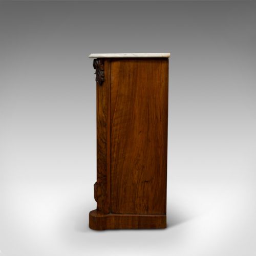 ANTIQUE MIRRORED SIDE CABINET ENGLISH WALNUT MARBLE DRESSER VICTORIAN 1850 - ADDITIONAL PHOTO 4