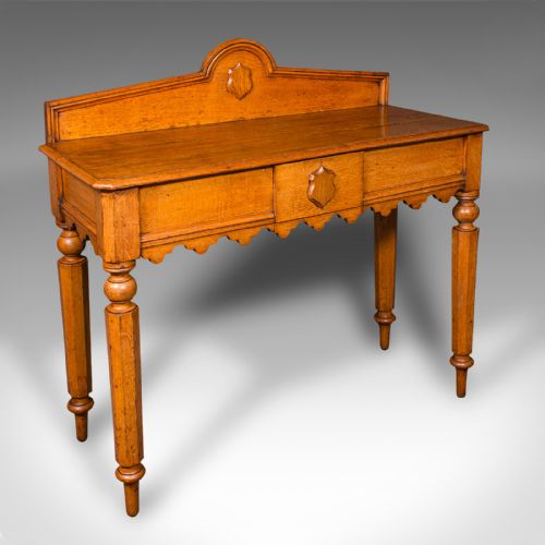 ANTIQUE HALL SIDE TABLE EARLY VICTORIAN SCOTTISH GOLDEN OAK CONSOLE C1850